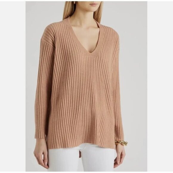 EILEEN FISHER 100% Italian Cashmere V-Neck Tunic - PS - Picture 1 of 9